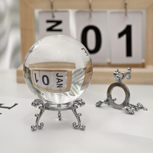 20pcs Small Silver Crystal Ball Sphere Holders - 2in Metal Crystal Stone Display Stand - color: Silver_Small-20pcs
