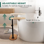 Yumkfoi Bamboo Bathtub Tray Table with Adjustable Height, Freestanding Bath Caddy Tray for Tub Against Wall, Bathtub Side Table for Luxury Bath Home Spa Homewarming - Patent Protected (Natural) - color: Natural