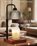 Candle Warmer Lamp with Timer Dimmable, Adjustable Height Candle Warmer,Mothers Day Birthday Gifts for Women Mom House Warming Gifts New Home, Wax Warmer for Jar Candles with 2 Bulbs - color: Gray