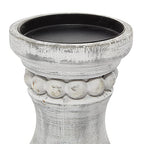 Deco 79 Wood Solid Candle Holder, Set of 3 12", 9", 7"H, Gray - color: Gray, size: S/3 12", 9", 7"H