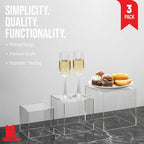 Red Co. Set of 3 Crystal Clear Acrylic Cube Display Nesting Riser Stands with Hollow Bottoms | Transparent - color: Clear, size: 4",5",6" - 1 pack