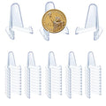 50 PCS Acrylic Display Holder Clear Display Easel Stands for Coins Capsules Phone Medals Stones Cards (Small) - size: 50 PCS / 1.4"