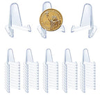 50 PCS Acrylic Display Holder Clear Display Easel Stands for Coins Capsules Phone Medals Stones Cards (Small) - size: 50 PCS / 1.4"
