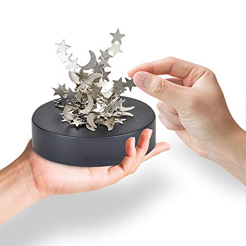 ArtCreativity Magnetic Moons & Stars Sculpture (Set of 2) - Desk Magnet Fidget Toys for Adults, Stress-Relief Office Decor, Stocking Stuffers & Educational Development Toys for Kids