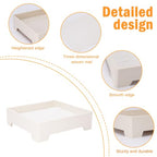 Square Vanity Tray with Cushion, 8" x 8" Desktop Organizer, Valet Tray for Jewelry, Perfume, Keys, Eyewear, Nightstand Catchall Tray for Dresser, Entryway, Living Room, Beige