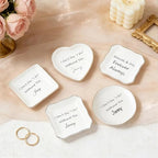 Custom Ceramic Ring Dish, Personalized Jewelry Tray with Text, Earrings Necklaces Bracelet Watch Keys Trinket Holder, Mothers Day Bridesmaid Bestie Gift for Women - color: Three Line Text