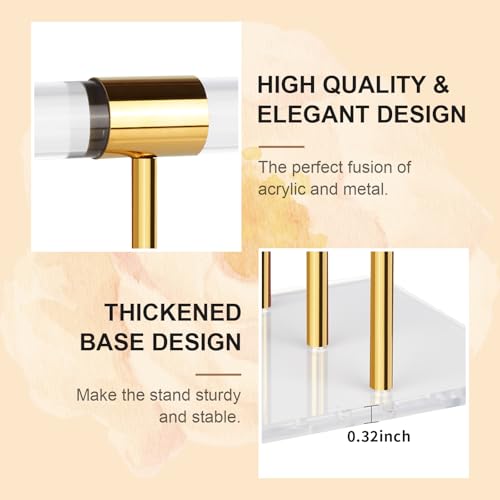 3-Tier Necklace Holder Bracelet Holder, Gold Acrylic Jewelry Display Stand Crystal T Bar Jewelry Organizer Gift for Women - style: 3-Tier 1pc