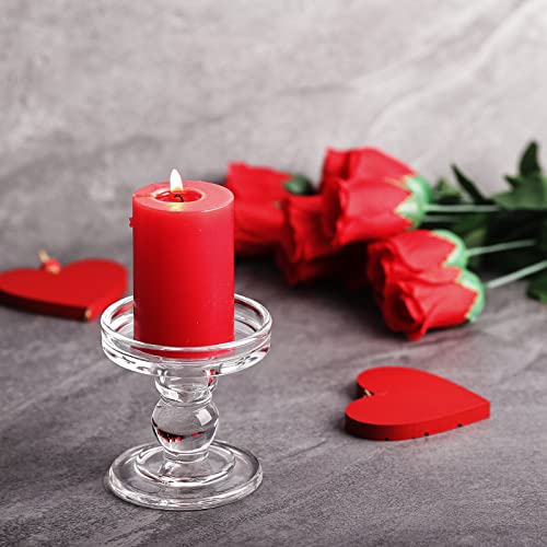 Glass Candle Holders for Pillar Candle, Unity Candle Holder Set of 3 for Wedding Ceremony Set, Candlestick Holder for Table or Home Decoration