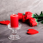 Glass Candle Holders for Pillar Candle, Unity Candle Holder Set of 3 for Wedding Ceremony Set, Candlestick Holder for Table or Home Decoration