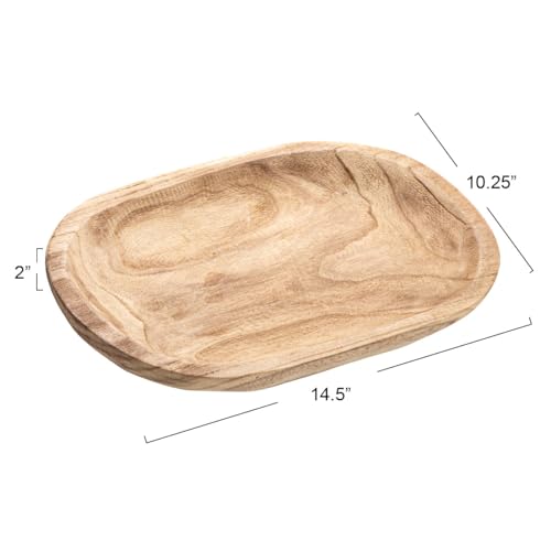 Bloomingville Hand-Carved Paulownia Wood Bowl, Natural - color: Charred Finish