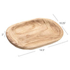 Bloomingville Hand-Carved Paulownia Wood Bowl, Natural - color: Charred Finish