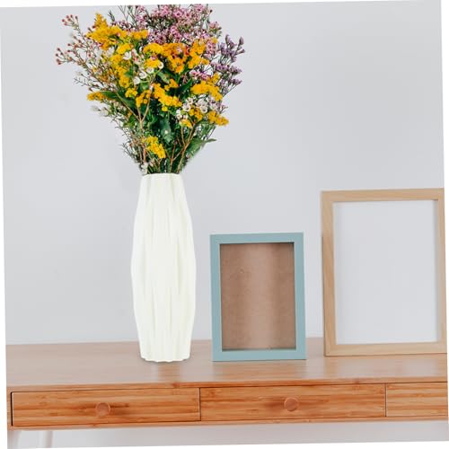 Wakauto Modern Nordic Style White Vase Creative Simplicity Flower Container Decorative Minimalist Home Desktop Ornament for Bouquets and Greenery