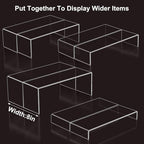 Acrylic Display Riser Stand of 8pcs, 5mm Thickness, 12'' Length Tierd Display Stands, Acrylic Shelf Risers for Perfume Display,Risers for Buffet Table,Cupcake Stand,Pop Figurines,Tumbler,Food - size: 8PCS