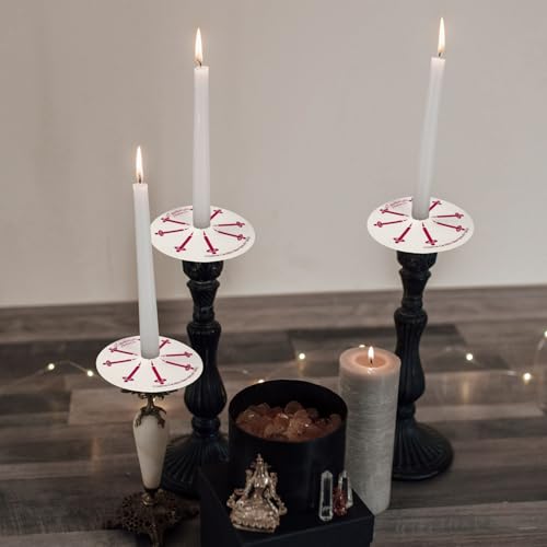 50 Church Candles with Drip Protectors for Devotional Candlelight Vigil Service, Box of 50 Candles, Unscented White 5" H X 1/2" D, No Smoke - color: 50Pack-White-5inch