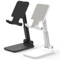 Cell Phone Stand, Adjustable Angle and Height Cell Phone Holder for Desk, Foldable and Portable, Anti-Slip Silicone Pad, Compatible with All Mobile Phones and 4-8 Inch Devices (Black&White) - color: Black&White