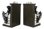 Ebros Gift Gothic Grim Reaper Dark Lord Sitting On Skulls and Skeleton Bones Thrones Pair of Bookends Statue 7" Tall Bibliography Macabre Ossuary Figurine As Halloween Decor