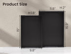 Fibogollo Bamboo Set of 2 Serving Tray with Metal Handles,Ottoman Decorative Trays Platter for Coffee Table,Living Room,Bar,Party(Black) - style: Black-Medium and Large Set