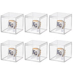 6 Pack Championship Ring Display Case Clear Acrylic Display Case Mini Baseball Softball Ring Holder Single Ring Display Box Stand 1 Slot Ring Hole Storage Box Gift for Sports Fans, 2.16 Inch - size: 6 Pack