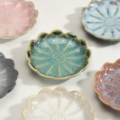 uxcell Candle Holder Plates, 4 Inch Ceramic Candle Tray Tealight Incense Holder Dish Candlestick for Tea Light Aromatherapy Wedding Rustic Vintage Home Decor, Sunflower White - color: White