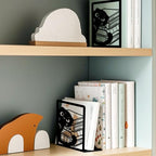 Nonskid Thickening Iron Metal Bookends for Shelves, Cute Peeping Cats Book Shelf Book Ends Decorative for Library School Office Home Study Desk Organizer Decorative Books - style: Cat