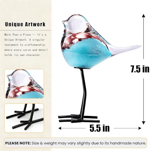 Glass Bird Figurines Art Collectible Ornaments Statue Figurines Modern Handmade Sculpture Home Decor - color: Bd-6