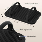 ELETIUO Universal Silicone Laptop Charger Holder,Under Desk Power Brick Mount Organizer for Charging Brick & Cables,Flexible Non-Slip Power Bricks Mount,Secure Supply Holder for Laptop Charger,Black - color: Black