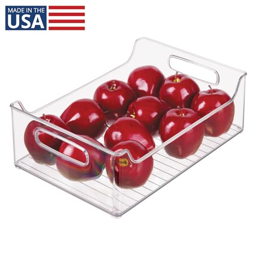 iDesign Stackable Storage Bin with Handles for Pantry or Fridge, Clear, Made in USA - style: Pack of 1