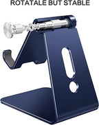 OMOTON Adjustable Cell Phone Stand, C2 Aluminum Desktop Phone Holder Dock Compatible with iPhone 15 14 13 Xs XR 8 Plus 7 6, Samsung Galaxy, Google Pixel, Android Phones, Navy Blue - color: Navy Blue