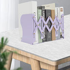 Adjustable Metal Bookends Heavy Duty for Shelves, 2 Dividers, Anti-Slip Design Expandable Book Ends for Desk, Office(Purple, 19 inches Max) - color: Purple
