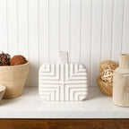 Mikasa Geometric Square Stoneware Ceramic Vase, 8.43x2.44x8.35 Inch - size: 8.4 Inch