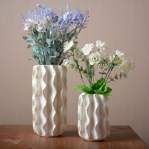 SEINHIJO Ceramic Flower Vase Modern Decor Sculpture Home Gift Statue for Tabletop Bookshelf Art 5.1 Inch - size: Medium