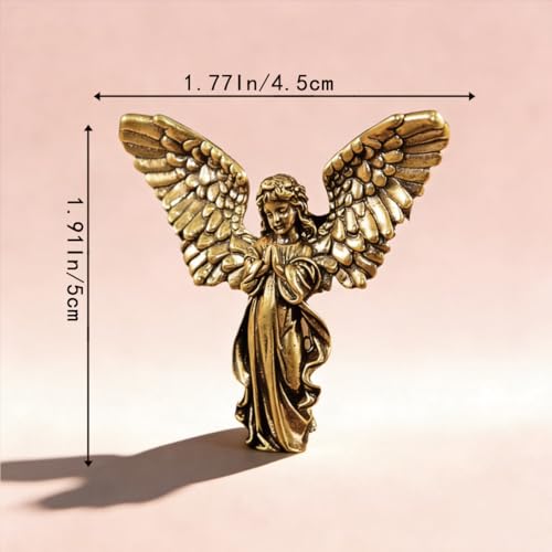 Vintage Mini Guardian Angel Brass Figurine Cute 3D Aminal Statues for Home Office Table Desk Mantle Decor Tea Pet Decoration Funny Gifts for Women Men Friend (HTBJ3613) - color: Fdjlcs3613