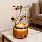 kingnero Lavender Scented Candle Carousel Rotary Candle Holder Spinning Tea Light Holder Birthday Gifts for Women, Mom, Wife, Girlfriend, Sister, Female Friends, (Golden Hummingbird) - color: Hummingbird