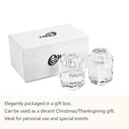 Kitcom Crystal Taper Candle Holders Multiple Faceted Designed Wedding Banquet Decorations for Home W1.97xH2.76 Inches Pack of 2, Comes with Gift Box
