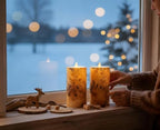 Birch Bark Wax Flameless Candles with Remote Timer, Last 400-Hour with 2AA Batteries, 3D Moving Flame Led Candles, Set of 2(3''x6''), Remote Included(Birch bark). - color: Birch bark