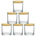 SUPMIND 6 Pack Glass Candle Jars-18 fl.oz Clear Empty Candle Jars with Bamboo Lids, Bulk Candle Jars for Making Candles Containers - Dishwasher Safe - color: Clear, size: 18oz