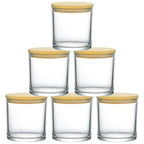 SUPMIND 6 Pack Glass Candle Jars-18 fl.oz Clear Empty Candle Jars with Bamboo Lids, Bulk Candle Jars for Making Candles Containers - Dishwasher Safe - color: Clear, size: 18oz