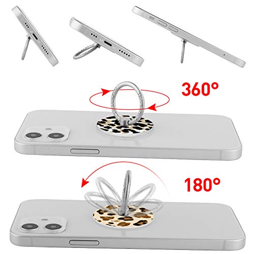 Bonoma Phone Ring Holder, 3 Pack Leopard Pattern Universal Finger Ring Stand Grip Kickstand Compatible with Smartphones and Tablets-Leopards - color: Leopard Pattern