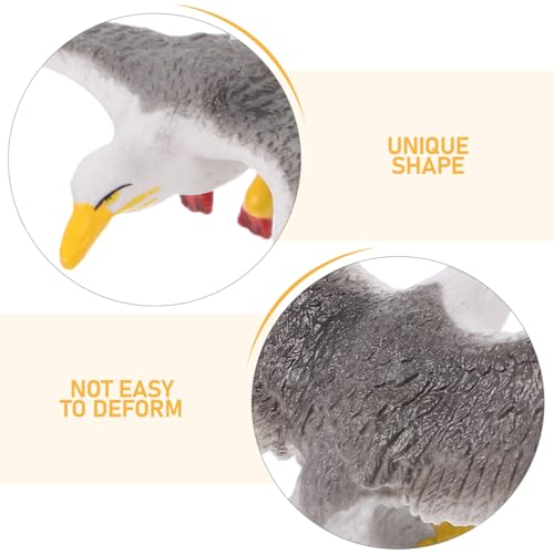 Hemoton Mini Seagull Ornament 3.14In Desktop Decoration Lifelike Bird Craft Sculpture for Indoor Outdoor Display Table Accent