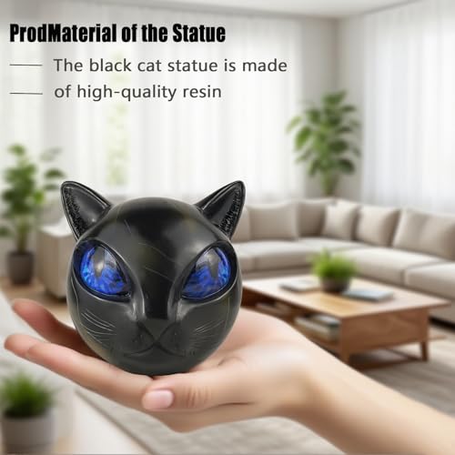Luxury Black Cat Sculpture Resin Mini Cat Ornament - Elegant Home or Office Decor