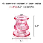 NITIME 12pcs Pink Candlestick Holders, Pink Glass Candle Holders for Pillar Candles, Taper Candle and Tealight Candles, Taper Candle Holders for Wedding, Table Centerpiece - color: Pink