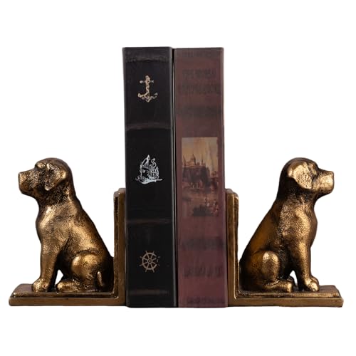 Book Ends for Shelves to Hold Books Heavy Duty,Decorative Bookend for Bookshelf Décor,Cute Animal Dog Book Stopper Labrador Retriever Statues for Home, Office Desk Decoration,1pair