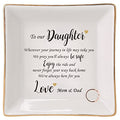 HOME SMILE Engagement Wedding Gifts for Daughter From Parents,Daughter Ringt Dish Jewelry Tray-Birthday,Valentine Christmas Gifts for Daughter From Mom and Dad - style: Daughter Gifts From Parents