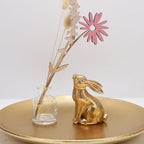 Glintoper 3 Pack Easter Bunny Figurines Decor, Mini Resin Golden Bunnies Spring Sculpture Tabletop Ornament, Rabbits Festival Present for Garden Home Table Office Dining Room Mantle Party Supplies
