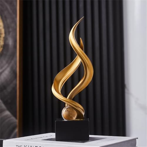 AWNR Abstract Art Deco Decor Statues for Home,Shelves,Table,Living Room, Dining Room,Modern Sculpture Decoraciones of Homes for Sale (Gold C) - color: Gold C