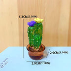 4PCS Handmade Mini Resin Cactus Cute Miniature Cacti Figurines Home Office Desk Tabletop Simulation Plants Decorations Car Interior Dashboard Ornaments