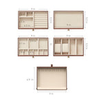 CHOSIN Black Walnut Wooden Jewelry Box for Women, Wood Jewelry Organizer 4 Layer with Glass Lid and Pull-out Necklace Storage Layer, for Watch Necklace Ring Earring Storage Gifts for Mom - style: 4 Layer B