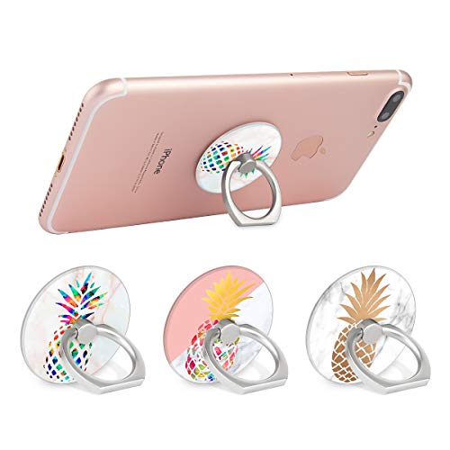 Bonoma Cell Phone Ring Holder, 3-Pack 360 Degree Rotating Universal Phone Ring Grip Finger Ring Stand Compatible with Smartphones and Tablets - Pineapple - color: Pineapple