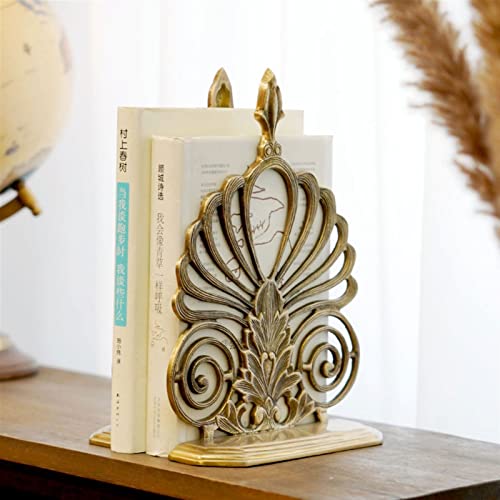 Bookends Creative Light Luxury Bookends Simple Retro Book Reading Rack Desk Desktop Storage Brass Book Stand Ornaments Home Decorations Decorative Bookends