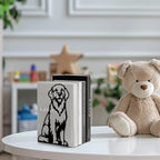 Peacoblue Metal Bookends for Shelves, Modern Decorative Heavy Duty Study Book Support Stoppers for Office, Desk, Shelf, Room 5.3"x4.3"x7.9" Cast Iron Simple Tall Bookends, 1 Pair (Golden Retriever) - style: Golden Retriever
